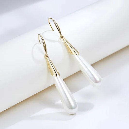 Retro Imitation Pearl Simple And Exaggerated Generous Earrings
