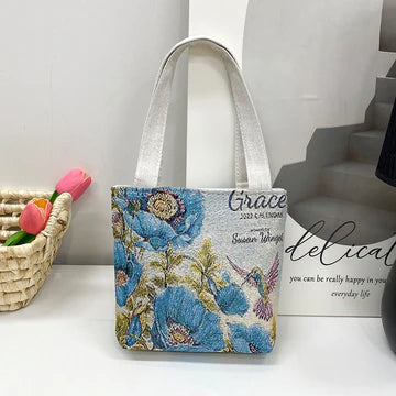 Gold Silk Double-sided Embroidered Small Square Bag Ethnic Style Leisure