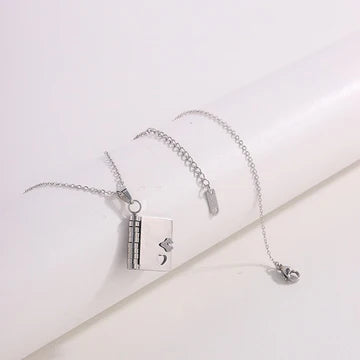 Titanium Steel Girl Love Letter Necklace With Openable Pendant