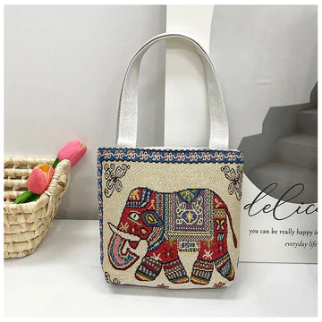 Gold Silk Double-sided Embroidered Small Square Bag Ethnic Style Leisure