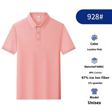 Solid Color Catering Work Clothes Group Ice Silk Polo Shirt