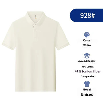 Solid Color Catering Work Clothes Group Ice Silk Polo Shirt