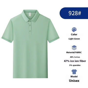 Solid Color Catering Work Clothes Group Ice Silk Polo Shirt