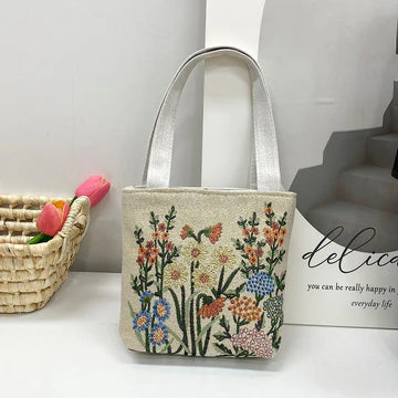 Gold Silk Double-sided Embroidered Small Square Bag Ethnic Style Leisure