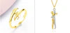 Alloy Simple Hands Hug Ring Opening Adjustable Jewelry