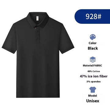 Solid Color Catering Work Clothes Group Ice Silk Polo Shirt