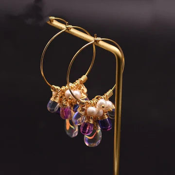 Pearl Czech crystal earrings