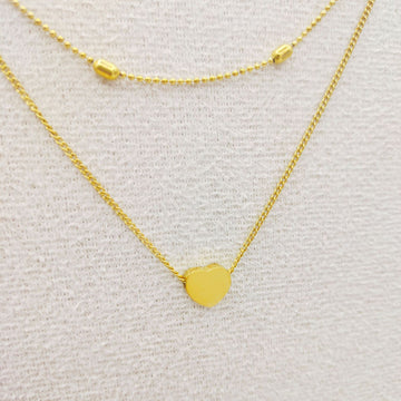 Heart-shaped Stainless Steel Double-layer Necklace