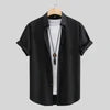 Men's Short-sleeved Shirt Solid Color Summer