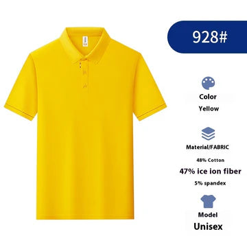 Solid Color Catering Work Clothes Group Ice Silk Polo Shirt