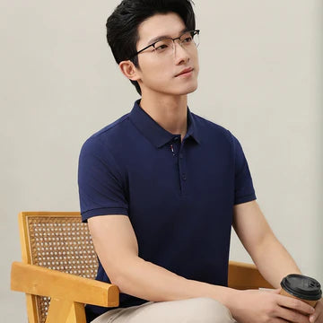 Solid Color Catering Work Clothes Group Ice Silk Polo Shirt