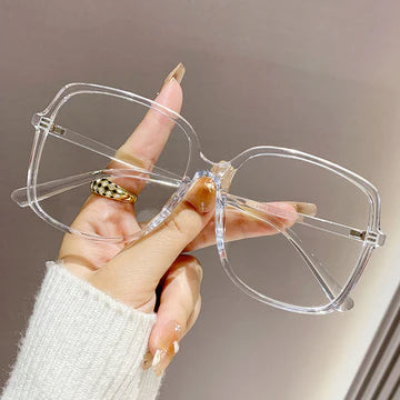 Plain Face Plain Glasses With No Diopters Vintage With Large Rims