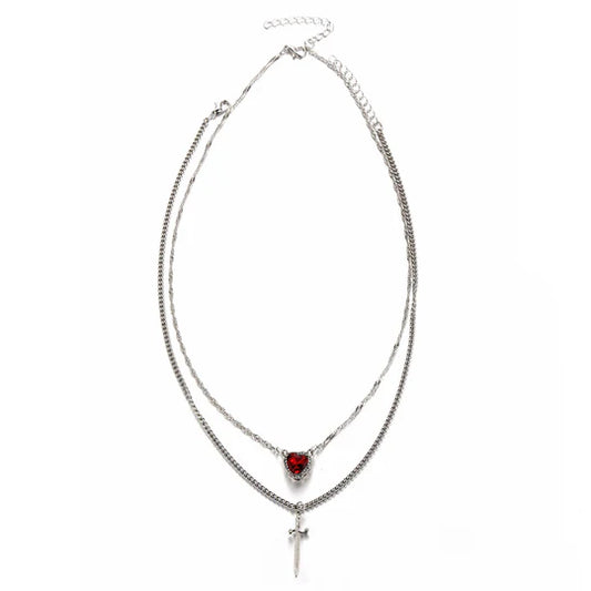 Pendant With One Arrow Heart Love Dagger Multi-layer French Retro Women's Necklace