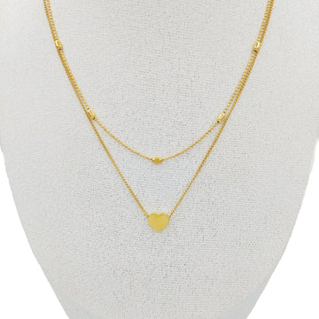 Heart-shaped Stainless Steel Double-layer Necklace