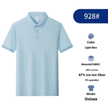 Solid Color Catering Work Clothes Group Ice Silk Polo Shirt