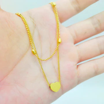 Heart-shaped Stainless Steel Double-layer Necklace