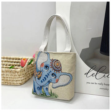 Gold Silk Double-sided Embroidered Small Square Bag Ethnic Style Leisure