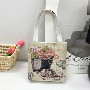 Gold Silk Double-sided Embroidered Small Square Bag Ethnic Style Leisure