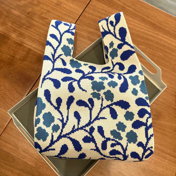 Women's Knitted Simple Branch Printed Handbag
